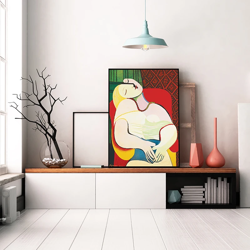 Picasso Dreaming Woman Абстрактная Картина на холсте настенные картины для гостиной домашний декор, плакаты и принты HD скандинавском стиле