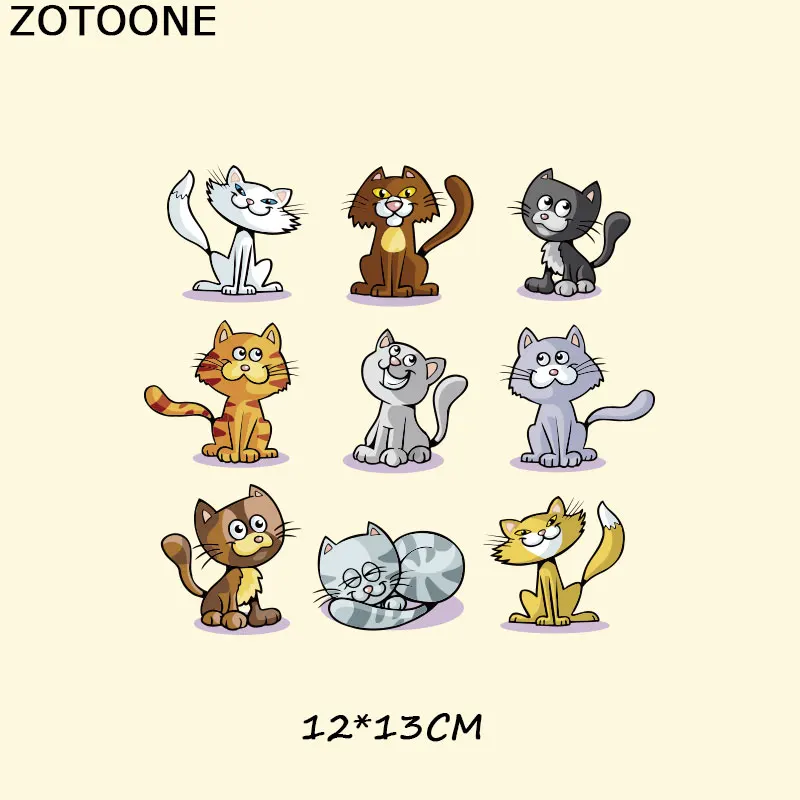 ZOTOONE набор патчей для животных, железная передача, сова, собака, кошка, нашивки в форме единорога для детской одежды, сделай сам, аппликация, теплопередача, виниловые наклейки
