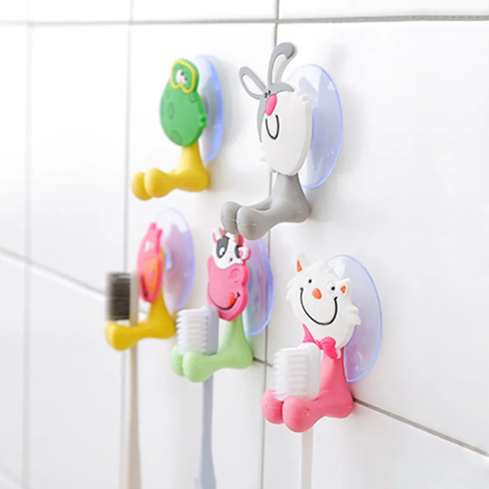 Милый Kawaii мультфильм Животные стенная присоска зубная щетка держатель для дома ванная комната дети присоска зубная щетка Крючки