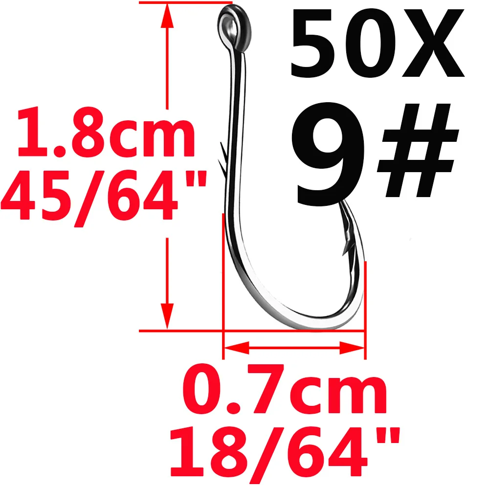 Simpleyi 50pcs Iseama Circle Carp Eyed рыболовный крючок Размер 12 9 6 4 1 1/0 2/0 3/0 4/0 5/0 кольцо глаз японский рыболовный крючок - Цвет: 9