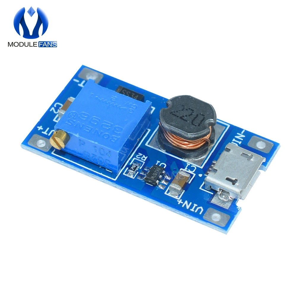 5 шт. 2A MT3608 DC регулируемый Повышающий Модуль повышение пластина Step Up с Micro USB LM2577