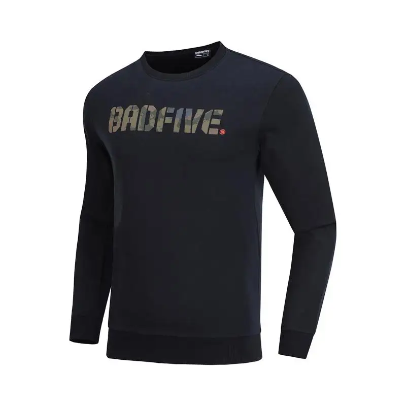 Li-Ning мужской баскетбольный свитер BAD FIVE, Классический крой, 88% хлопок, 12% полиэстер, удобные спортивные свитера AWDP085 CJFM19 - Цвет: AWDP085-1H