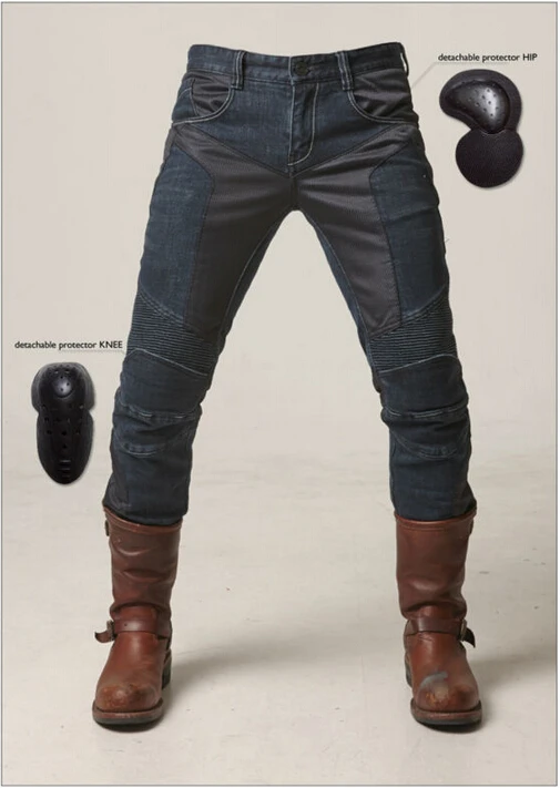 

newest UglyBROS JUKE mesh summer jeans motorcycle jeans fashion jeans man jeans motor pants blue