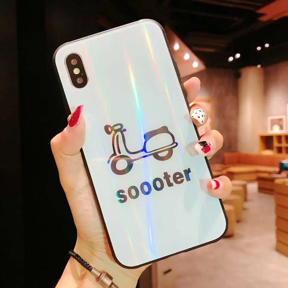 Стекло милый мультфильм капля чехол для телефона iphone 6 6S 7 8 плюс Funda TPU X drop-proof