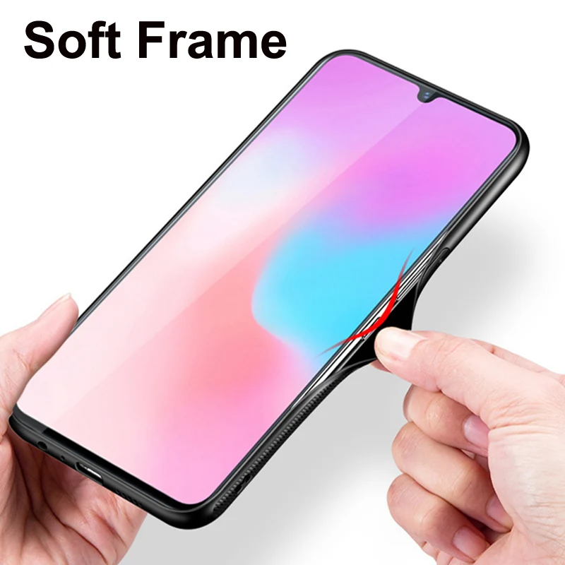 For vivo V11pro case Solid color tempered glass + TPU phone cover V11 pro vivoV11 Gradient shell Cases | Мобильные телефоны и