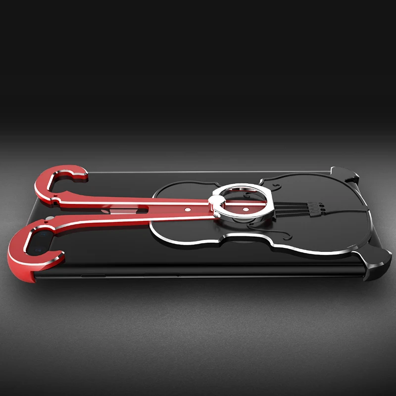 For iphone 6 6s 7 8 plus case Metal Aluminum frame Piano Shockproof Anti-knock With Finger Ring for x cases cover |