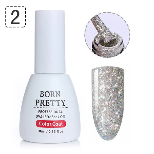 BORN PRETTY 10 мл Платиновый Звездный гель Bling красочный замочить от маникюра УФ-гель для дизайна ногтей лак - Цвет: 2