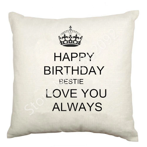 Лучший друг на день рождения вельветовый чехол для подушки с днем Bestie письмо