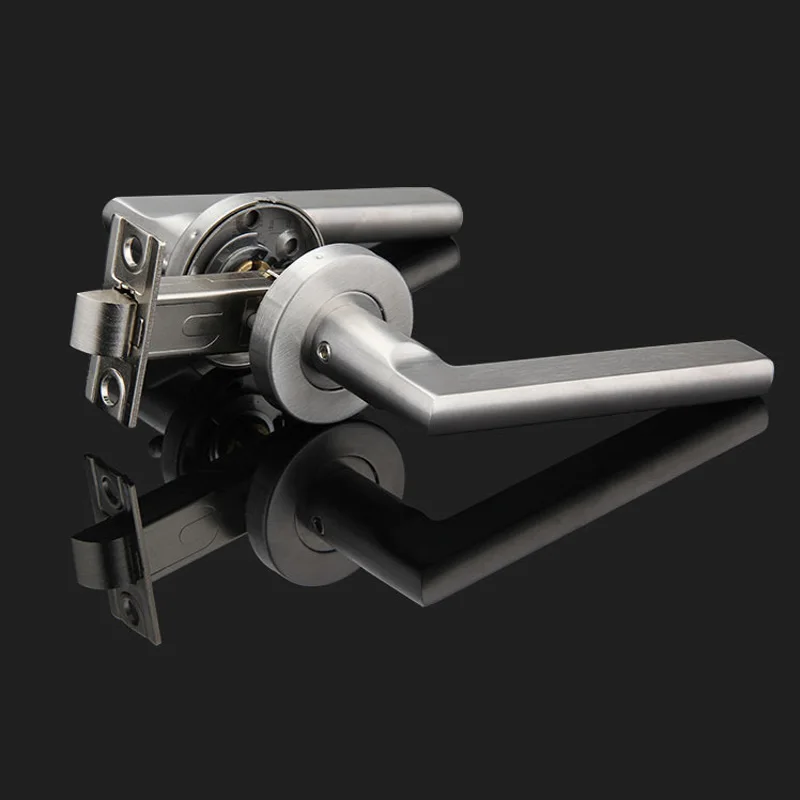 304 Stainless Steel Door Lock without Key Door Knob for Interior Door Bedroom Bathroom Room Satin Nickel Single Latch DLZS001
