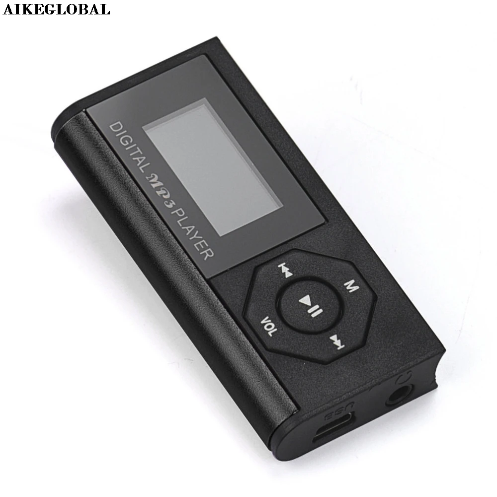 AIKEGLOBAL Hifi мини USB MP3 музыкальный медиаплеер ЖК экран поддержка 16 Гб Micro SD TF карты