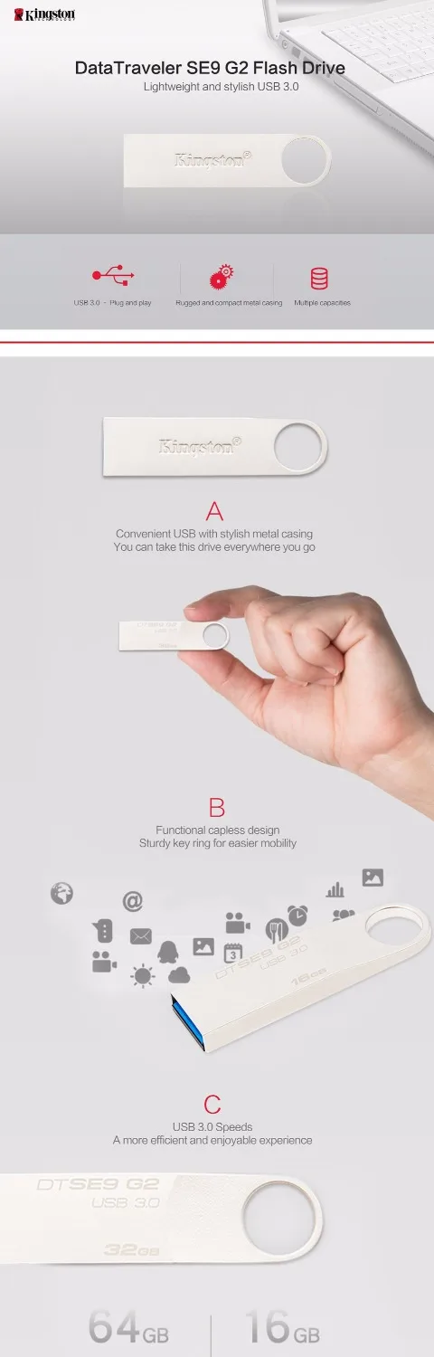 Kingston USB флеш-накопитель 32 ГБ, 16 ГБ, 8 ГБ, 64 ГБ, 128 ГБ, флешка, карта памяти, USB флэш-диск, сделай сам, флеш-память, USB ключ, пользовательский U диск