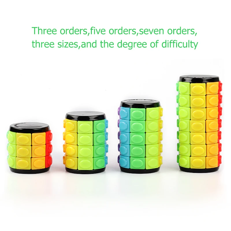 Zxz New 3d Rotate Slide Babylon Tower Stress Cube Puzzle Toy Cube Kids Adult Color Cylinder Sliding Puzzle Sensory Toy
