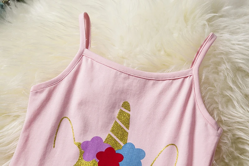 2019 модное платье для девочек с единорогом летнее вечерние праздничное