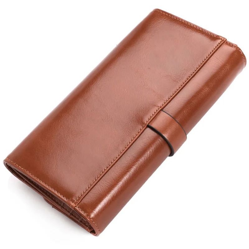 Новый длинный кошелек из натуральной кожи Винтажный Длинный высокое качество