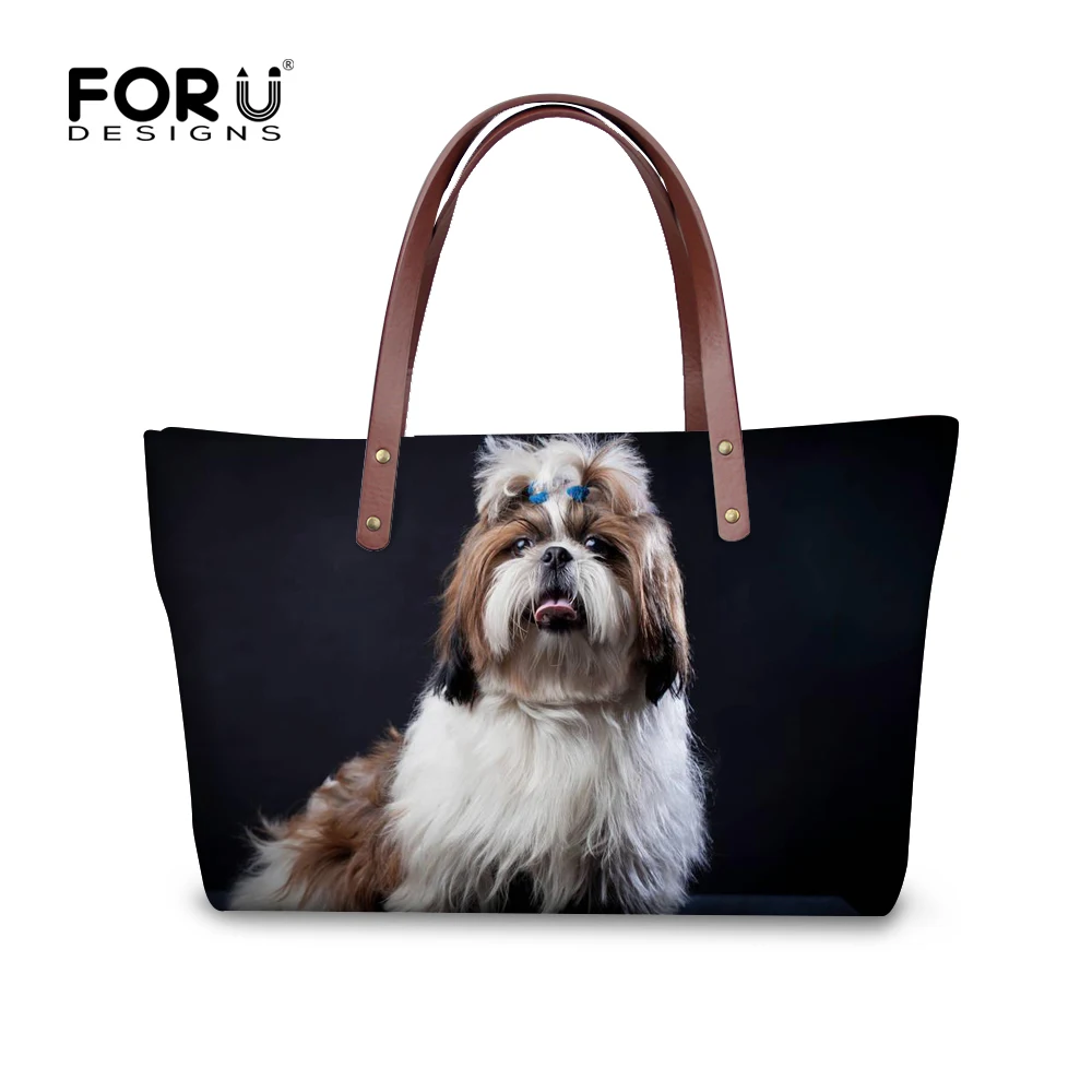 Сумки FORUDESIGNS сумочки женские сумки на плечо от известного бренда 3D Shih Tzu большие ote