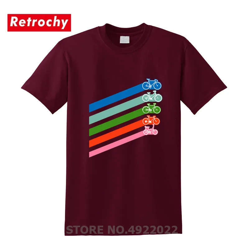 Футболка мужская в стиле ретро цветная полосатая рубашка для езды на велосипеде