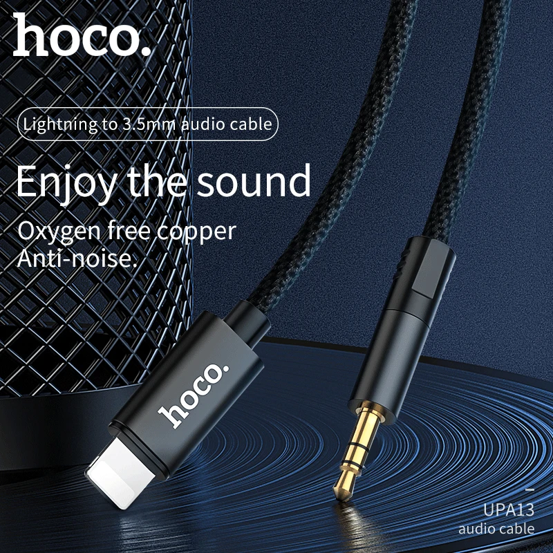 Аудиокабель HOCO AUX для Lightning штекер 3 5 мм 1 м Hi Fi выход адаптер автомобильного