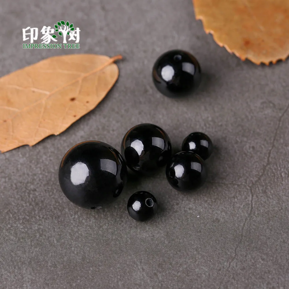 1 нить/упаковка круглые черные агаты из натурального драгоценного камня Размер