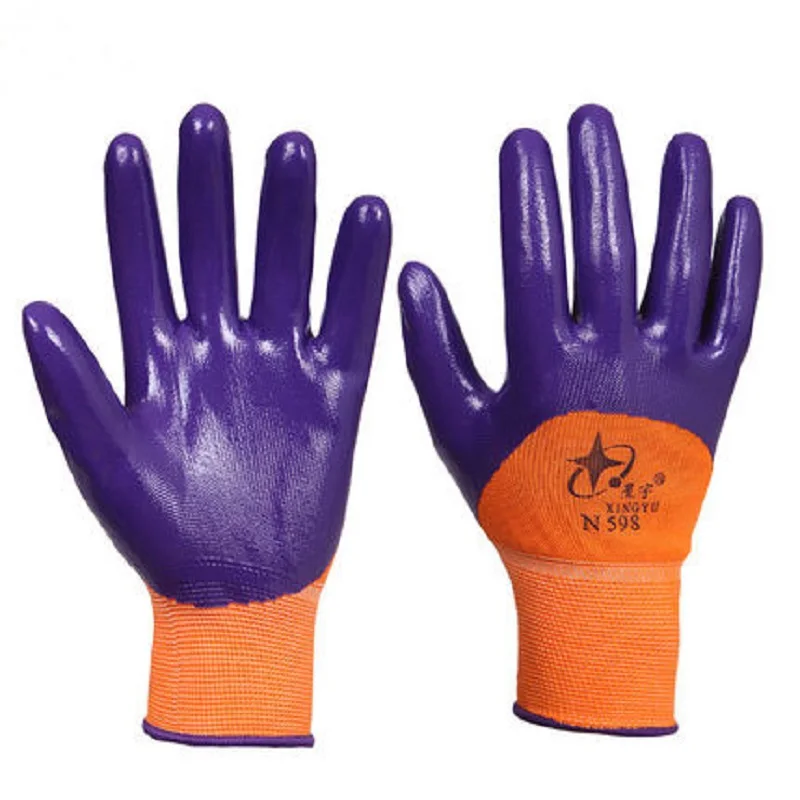 5/12 пар нитриловые рабочие защитные перчатки погружение воды маслостойкие