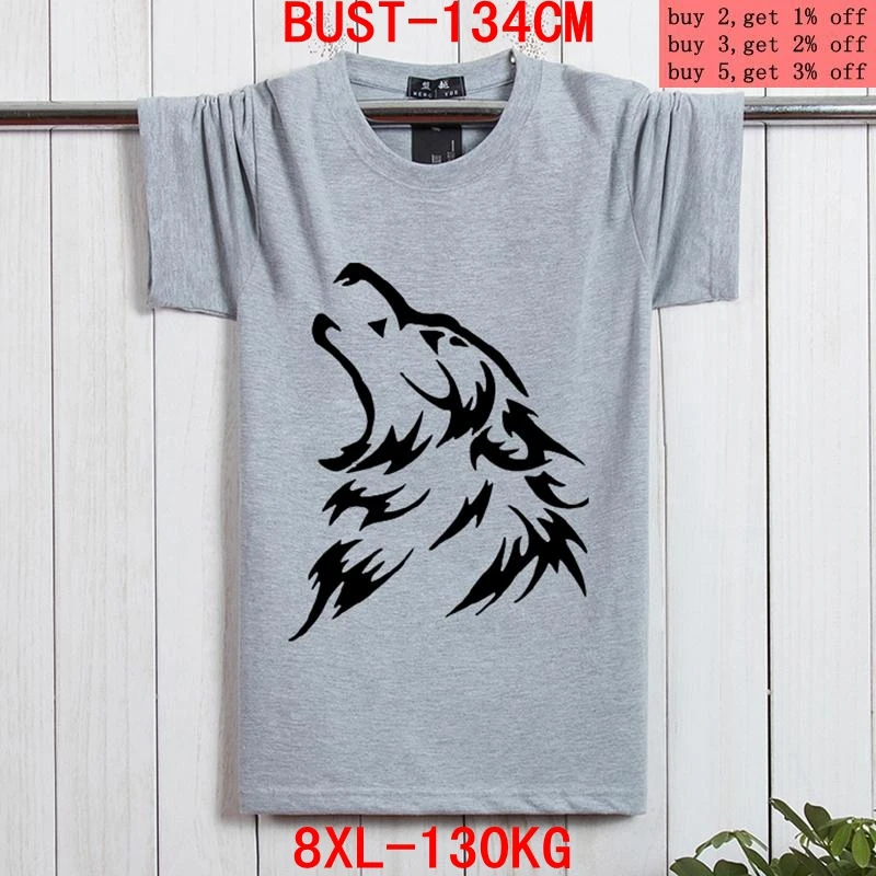 Мужская футболка большого размера 5XL 6XL 7XL 8XL летняя с короткими рукавами и круглым