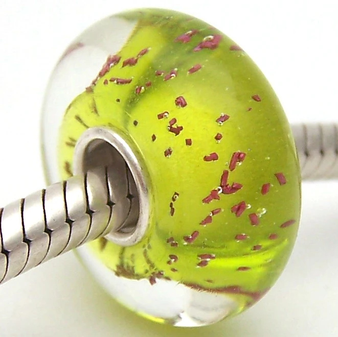 

PJG1006 100% S925 Sterling Silver Beads Murano Glass beads Fit European Charms Bracelet charms diy jewelry Lampwork GlassBeads