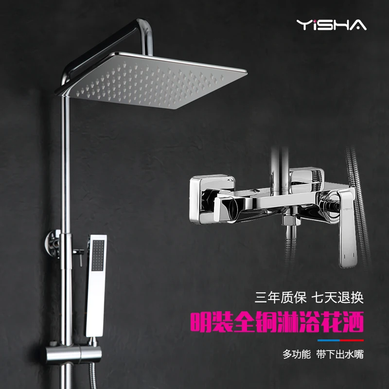 

Art Sally shower all copper shower set with the mix water valve type multifunction shower bathroom faucet