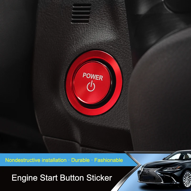 QHCP 2 шт. алюминиевый сплав кнопка запуска двигателя стикер питания чехол