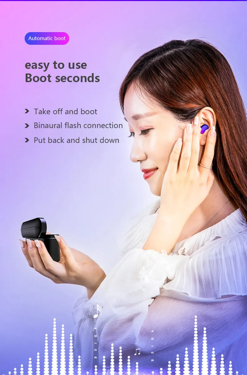 Стерео звук Bluetooth V5.0 наушники портативный TWS Беспроводные спортивные наушники сенсорная гарнитура с 3500 мАч зарядная коробка Наушники