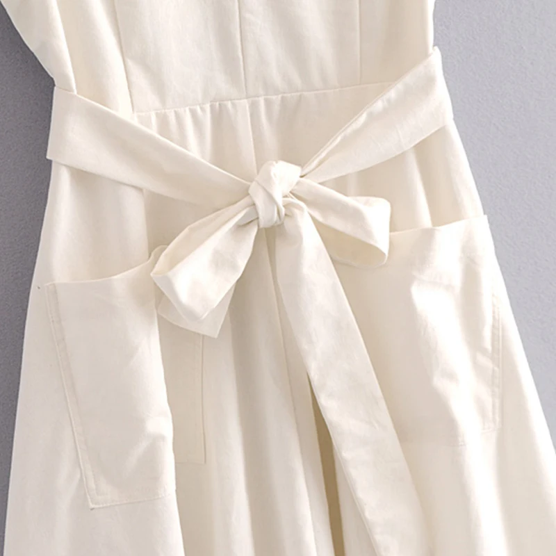 Women's Clothing Dress 2019 Cotton Fabric Ruffled Waistband V-Neck Ms Summer Street Sexy Slim Fit Trend Fashion | Женская одежда