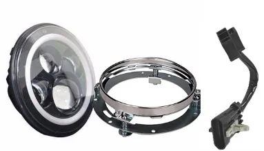 black with bracket Головной светильник для уличного скольжения 7 дюймов светодиодный головной светильник 4," мото противотуманный светильник кронштейн для harley Road Glide Touring Road King - Цвет: black with bracket