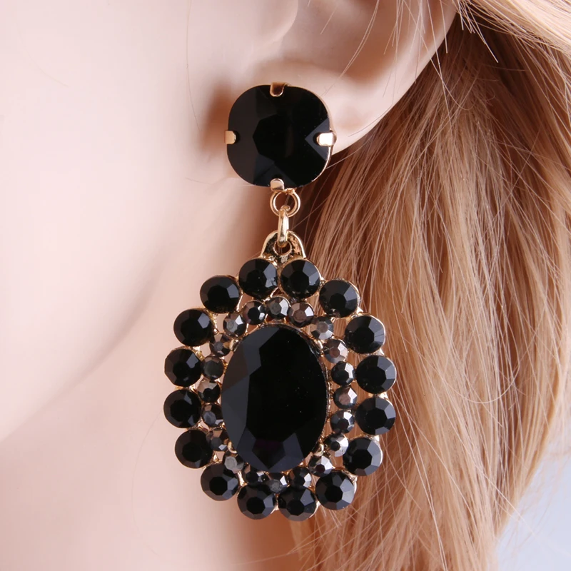 Большие серьги NeeFu WoFu Стразы с кристаллами висячие из цинкового сплава большие