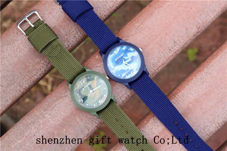 Женские и мужские повседневные камуфляжные мини часы с нейлоновым ремешком