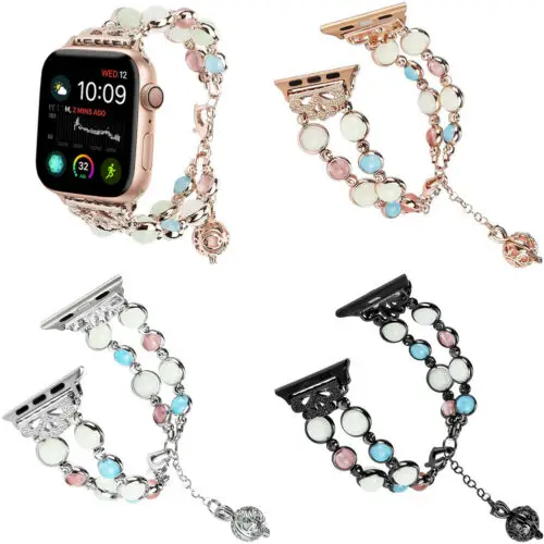 Регулируемый браслет ремешок для часов ночник светящийся жемчуг Apple Watch iWatch1 2 3 4