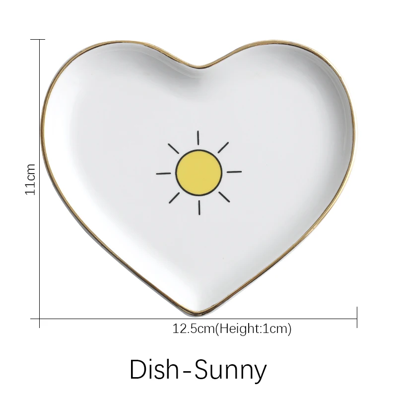 Dish-Sunny Высококачественные керамические обеденные Тарелки и блюда из белого фарфора, вечерние столовые приборы, фарфоровые тарелки для завтрака - Цвет: Dish-Sunny