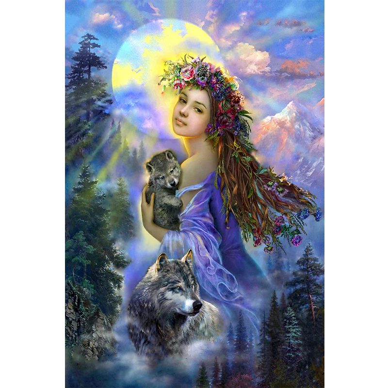 

Beautiful wolf diamond Embroidery diy diamond painting mosaic diamant painting 3d cross stitch diamond picture H579