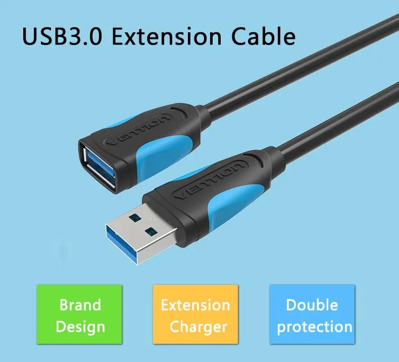 Vention высокое Скорость USB 3,0 Удлинительный Кабель USB 3,0 мужского и женского пола удлинитель Дата-кабель, шнур синхронизации адаптер