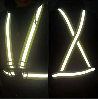 Легкий яркий светоотражающий Регулируемый жилет ремень для бега езды на