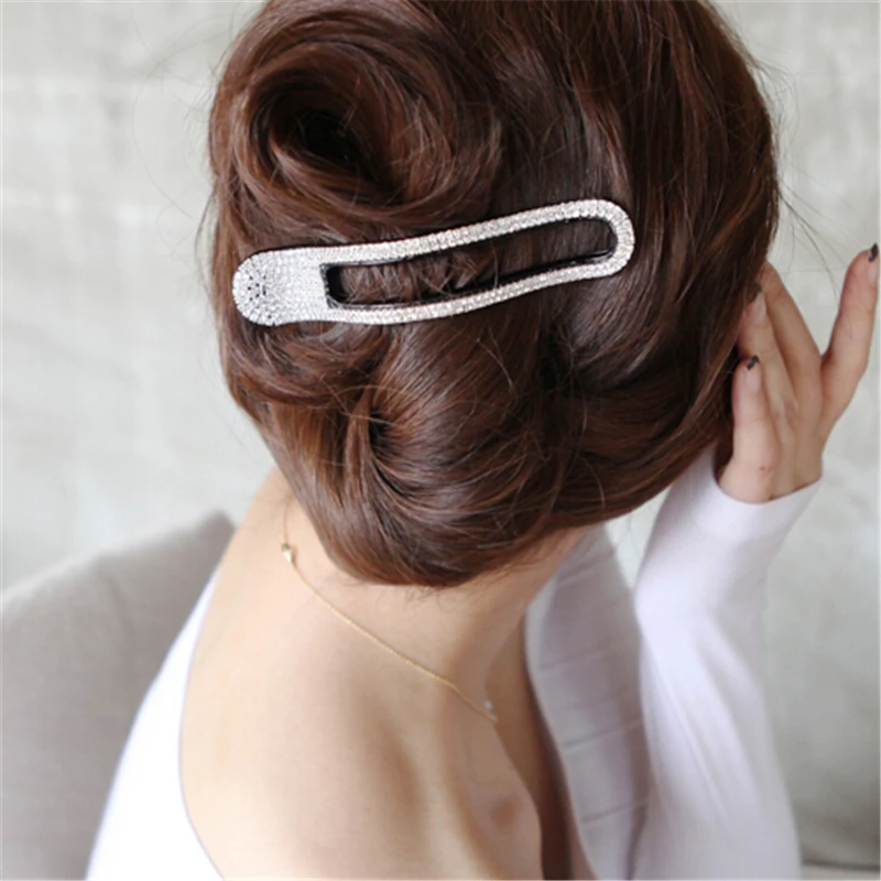 2018 высокое качество большие роскошные полностью хрустальные заколки Элегантные Заколки для волос женщин