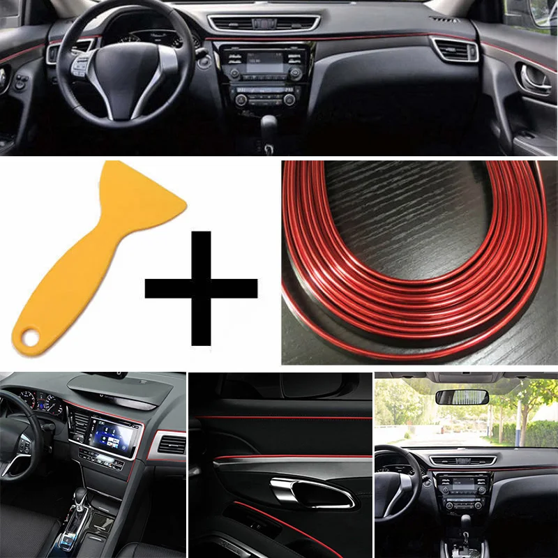 Interior Car Decor Sticker Scraper 5M Trim Decals Door Moulding Line PVC | Автомобили и мотоциклы
