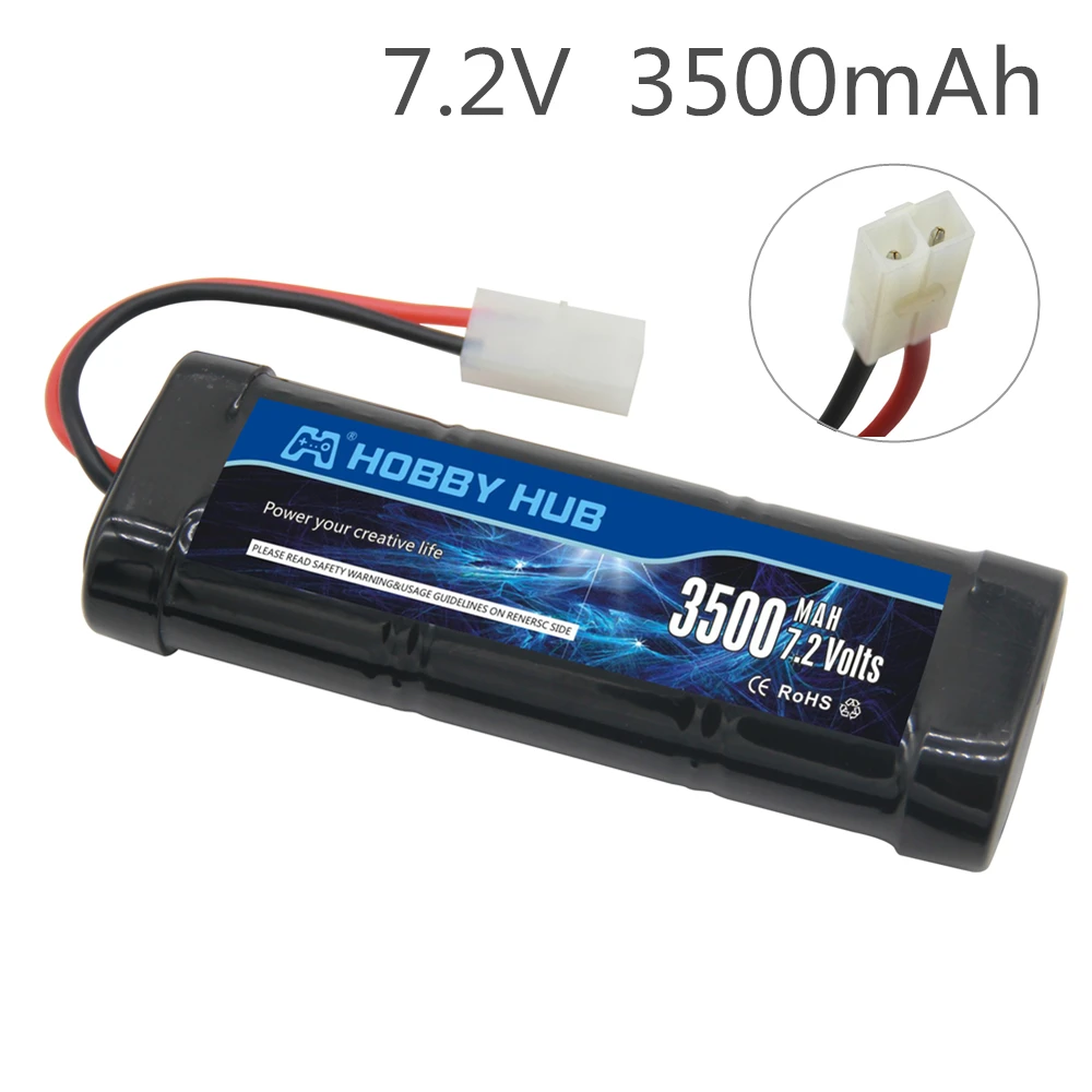 Paquete de bater&iacute;a Ni-MH de 7,2 V y 5000mAh con enchufe Tamiya, cargador de 7,2 v y bater&iacute;a SC * 6 celdas para coches de carreras RC, barcos, juguetes RC-3