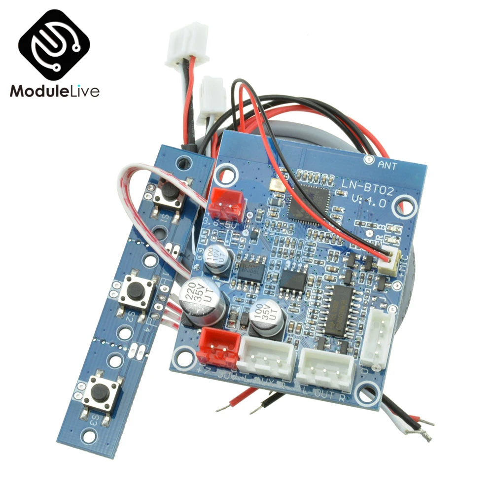 LN-BT02 стерео Смарт 4,0 Bluetooth аудио приемник модуль Беспроводной стерео звуковая карта 7 V-30 V для Автомобильный держатель для телефона