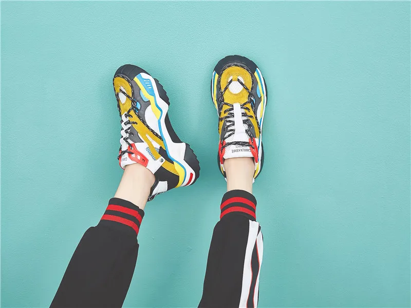 Повседневная Белая обувь; женские кроссовки на платформе; zapatos de mujer; модная брендовая обувь; chaussures femme; женская обувь из натуральной кожи; Цвет Черный
