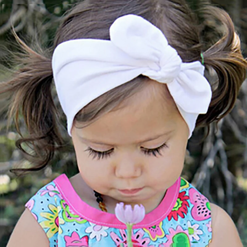 Новинка однотонная повязка на голову для детей милая эластичная чалма-лента