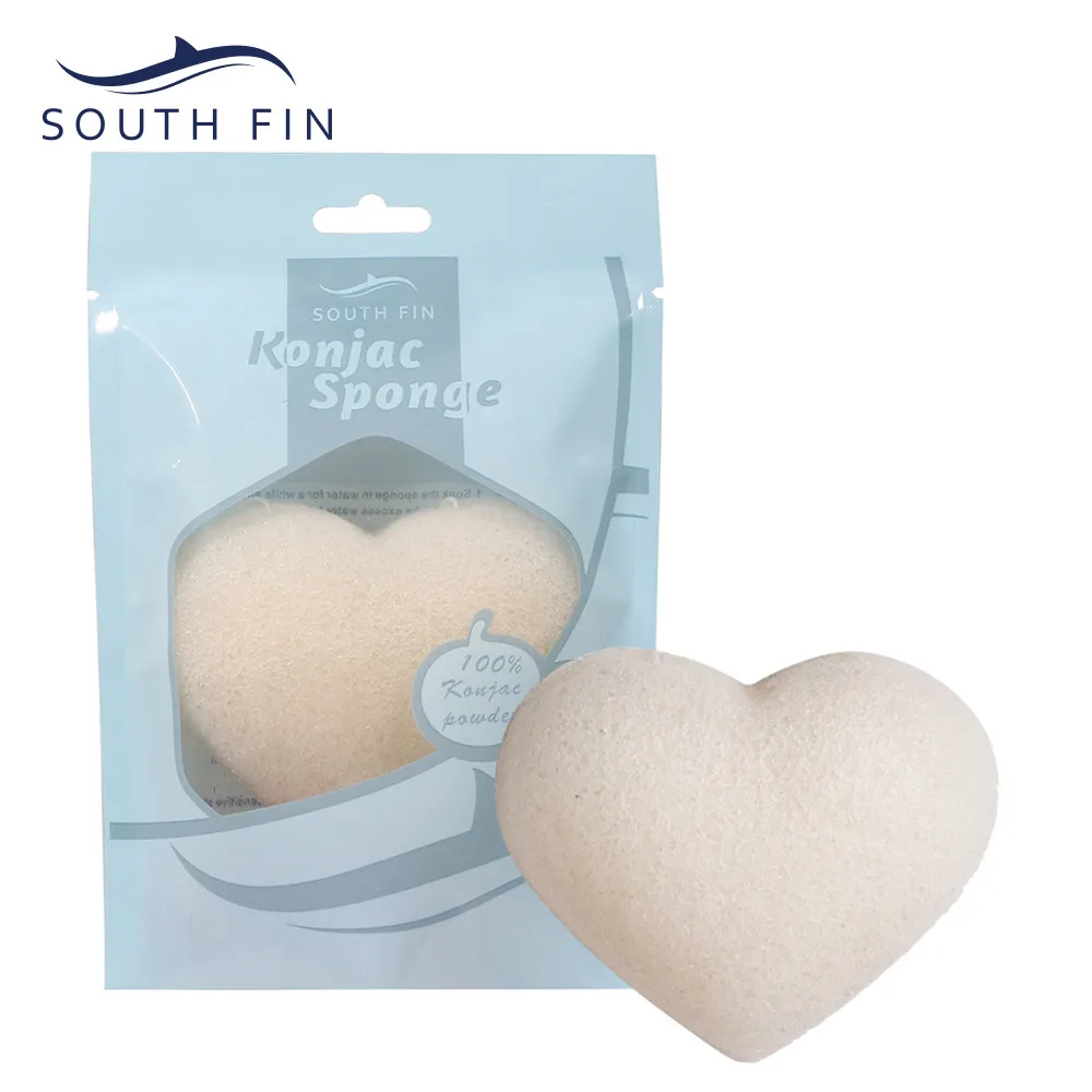 Heart Shape Konjac Sponge Cosmetic Puff Face Cleaning Natural Facial Cleanser Tool Wash Flutter 1pcs PD |