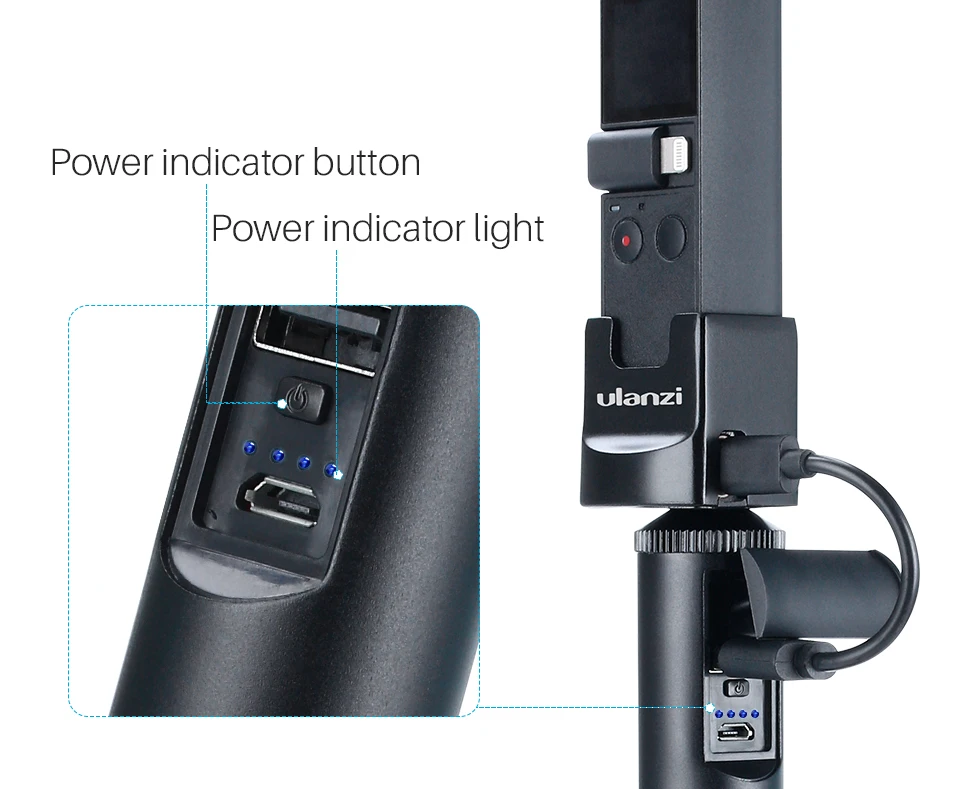 Для DJI OSMO Pocket 5200 мАч 2 в 1 Удлинительный полюс Внешний Аккумулятор ручка для Gopro Hero 7 6 5 eken Sjcam Vlog Stick Grip