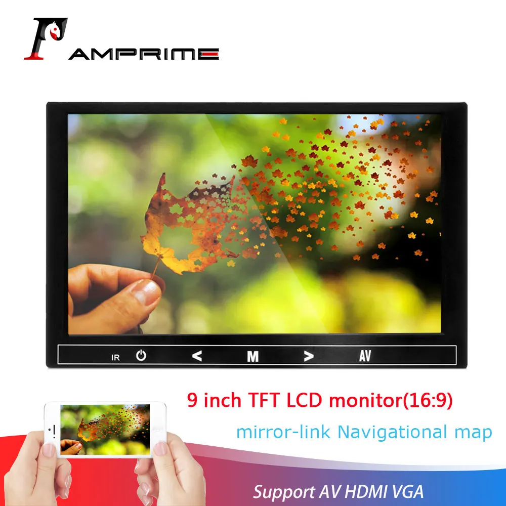 AMPrime 9 ''автомобильный монитор обратный резервный парковочный TFT ЖК дисплей