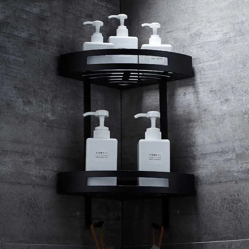 Настенный Черный Штатив для ванной комнаты 304 из нержавеющей стали черная