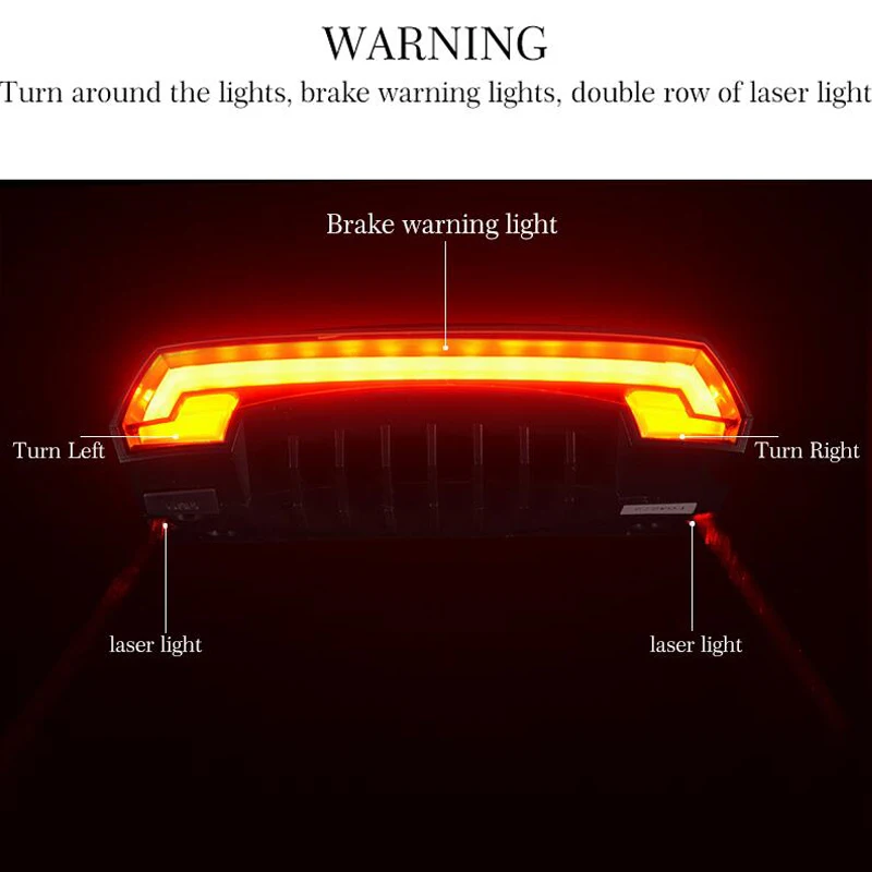 ROCKBROS велосипедный фонарь usb Перезаряжаемый задний светильник с дистанционным