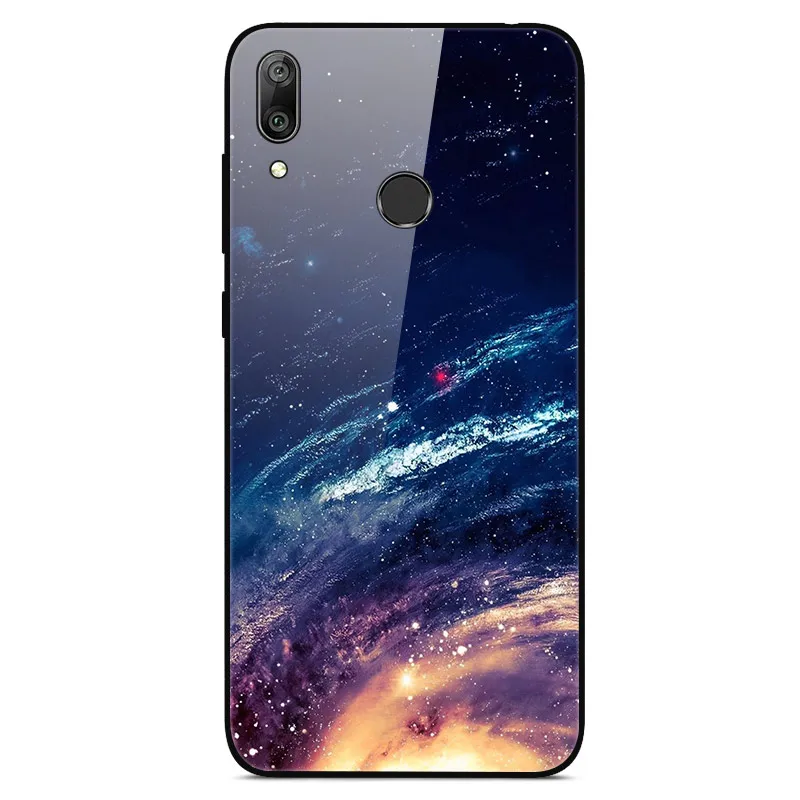 Цвет: желтый Для huawei Y7 чехол из твердого закаленного стекла окрашенный задний бампер для huawei Y7 Y 7 Y7 Prime Pro чехол из закаленного стекла - Цвет: Цвет: желтый