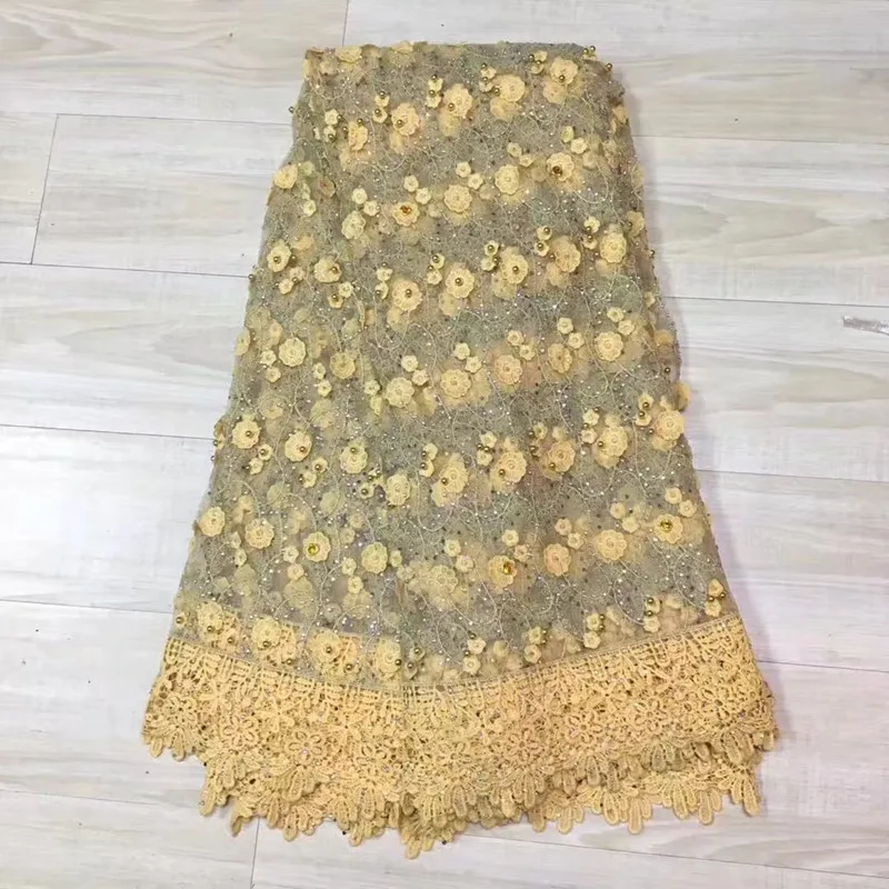 2018 с зеленым бисером французская кружевная ткань камнями Высококачественная
